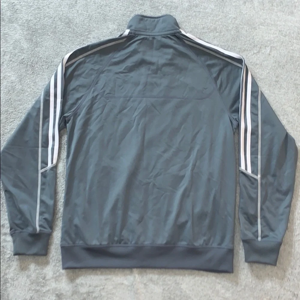 ADIDAS Track Jacket Grey & White Full Zip